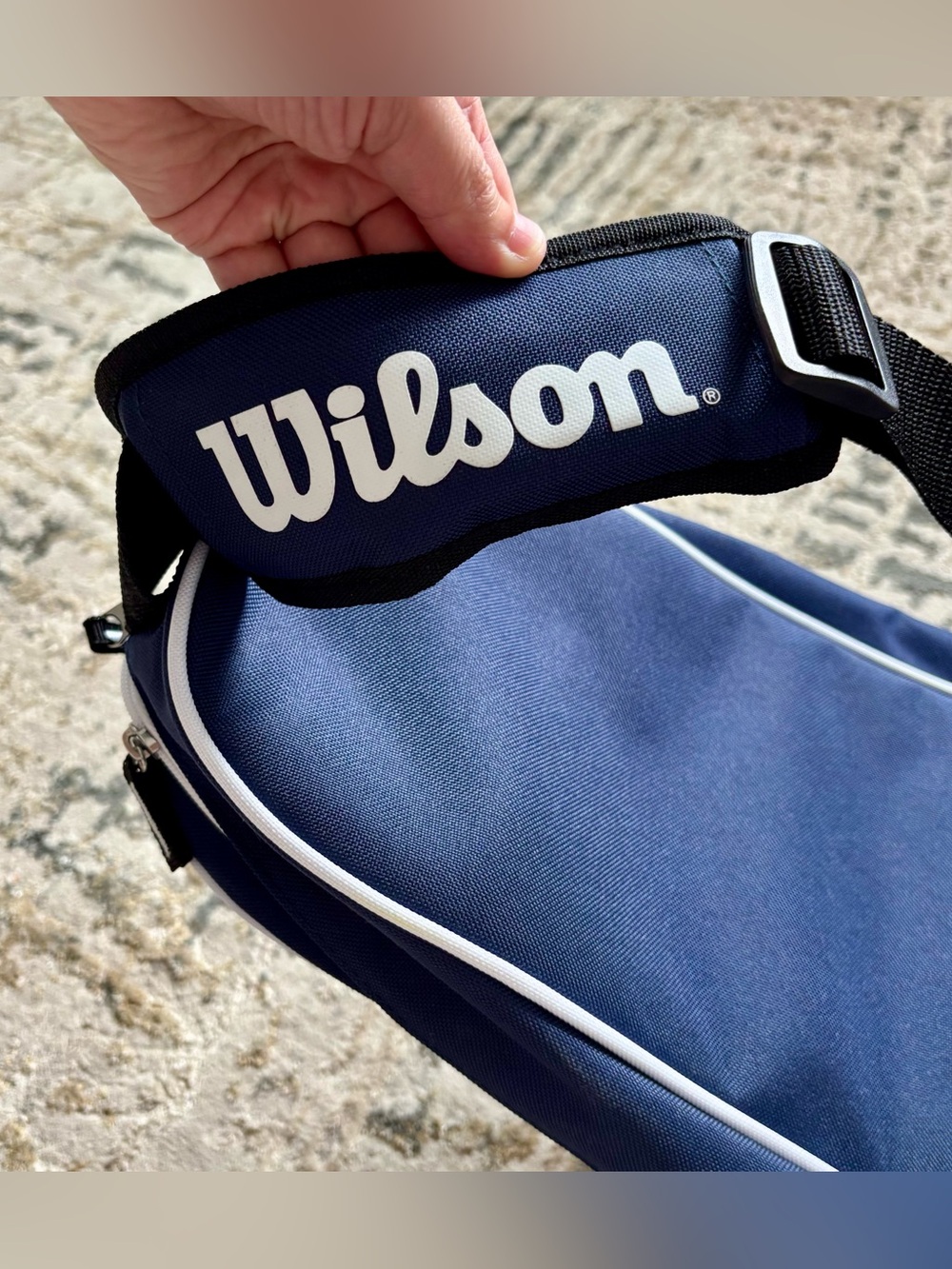 Wilson Advantage III Triple Tennis Racquet Bag with Strap NEW Blue White - Picture 8 of 8
